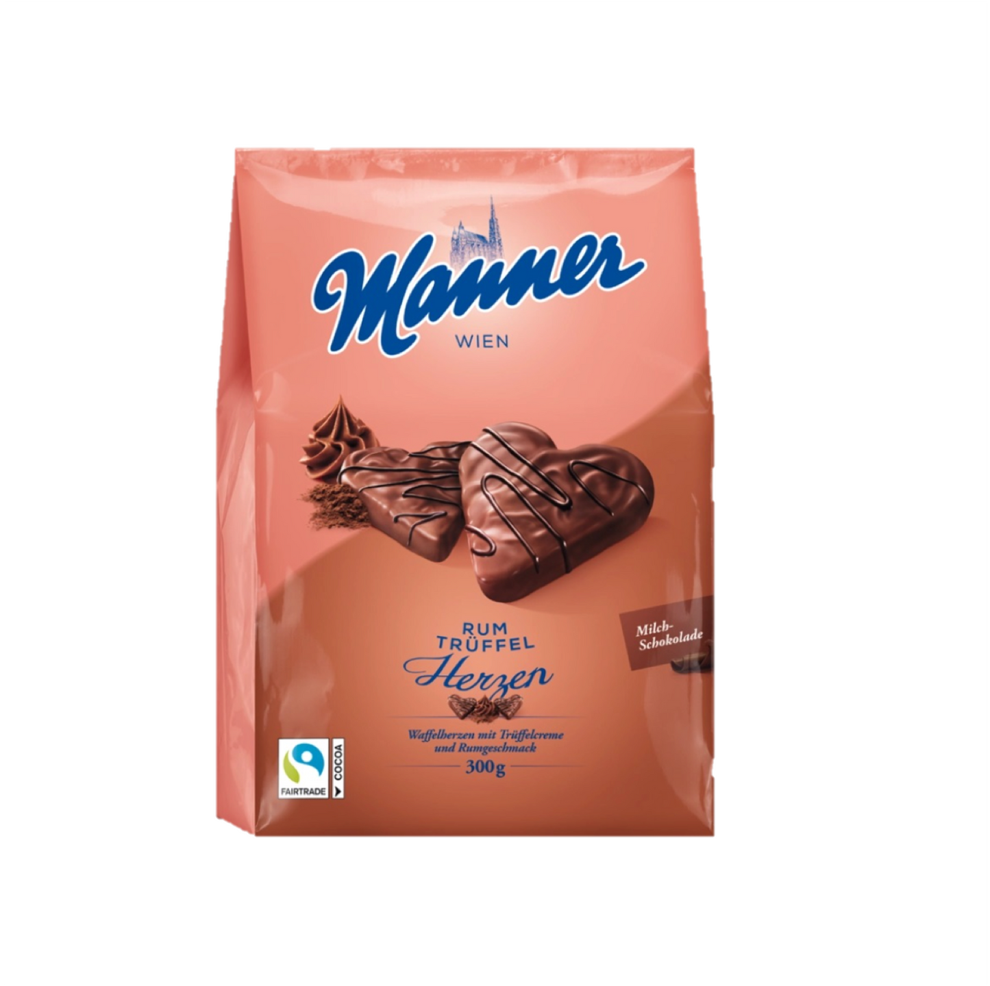 Manner Rum Truffel Wafer Hearts