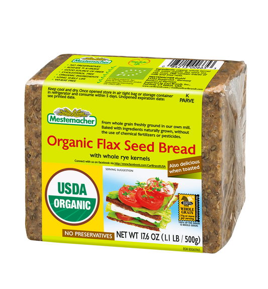 german organic flaxseed bread from mestemacher