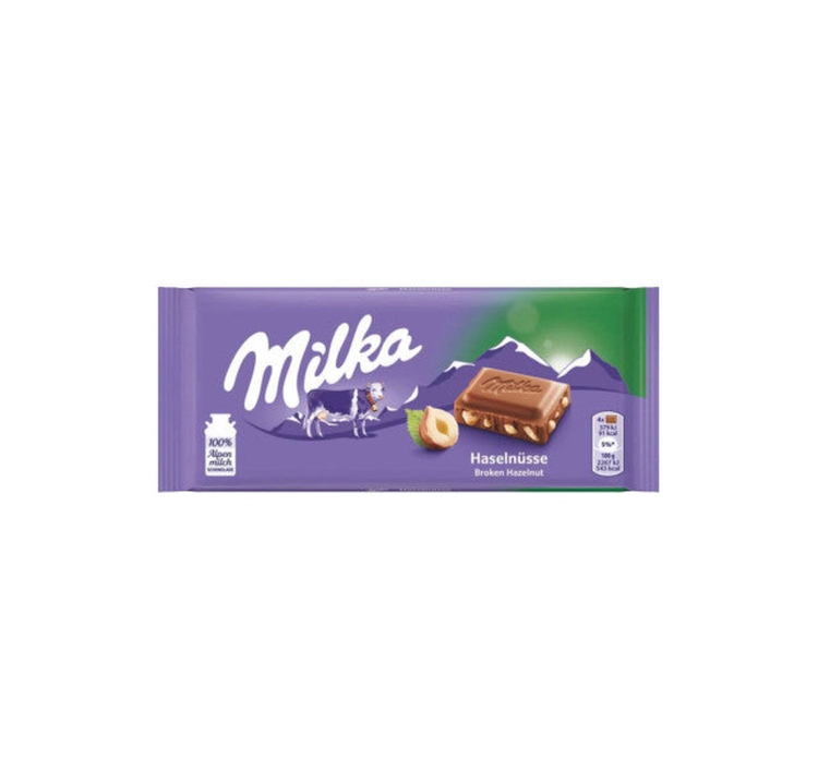 Milka Crushed Hazelnut Chocolate Bar