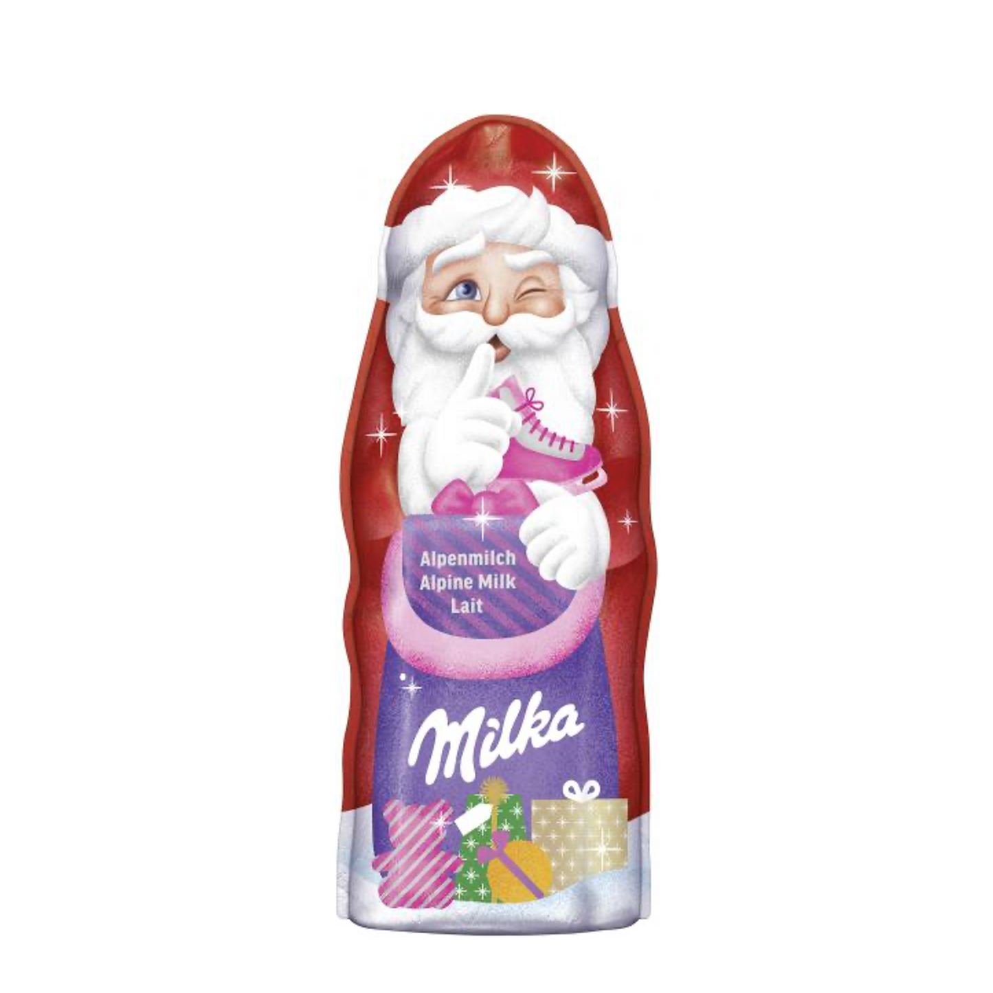 Milka Weihnachtsmann Alpenmilch Pink (90g)