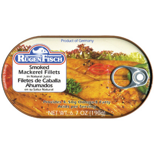 Rügenfisch Smoked Mackerel in Natural Juices