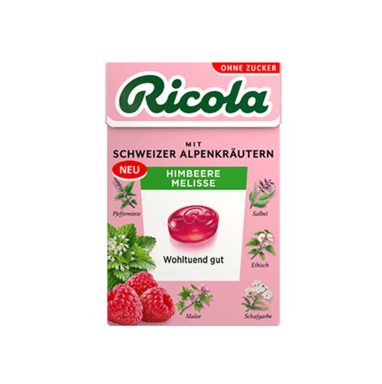 Ricola Box Raspberry-Melissa (Sugar free)