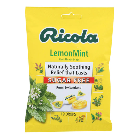 Ricola Lemon Mint Sugar Free 19 Wrapped Drops