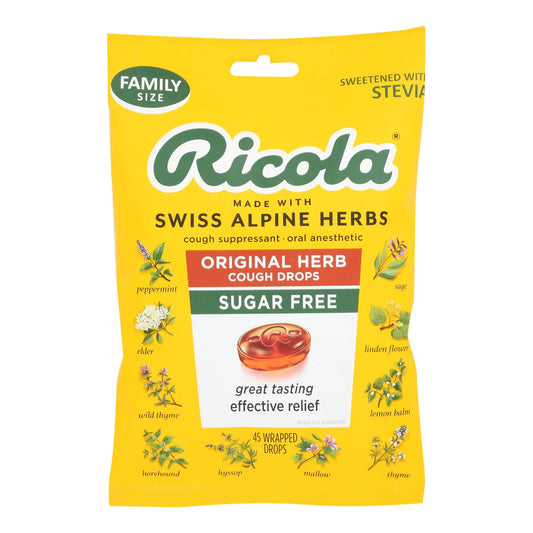 Ricola Original Herb Cough Drops Sugar Free 45 Wrapped Drops