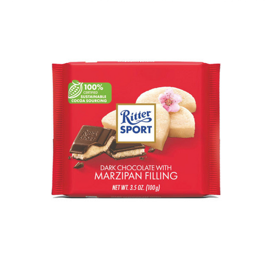 german dark chocolate from ritter sport with marzipan