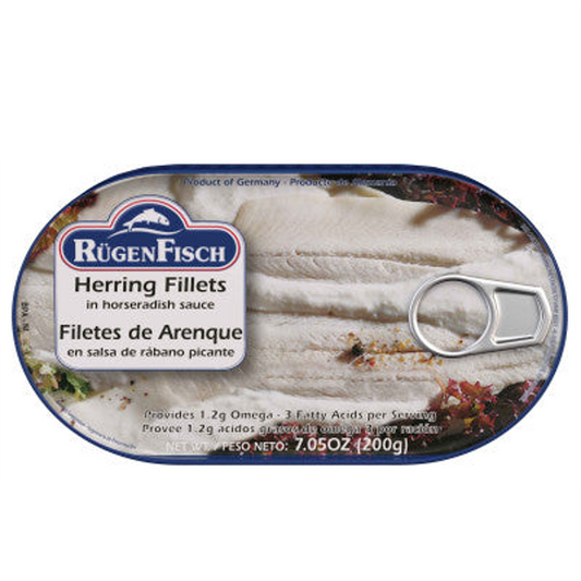 german herring filet in horseradish sauce