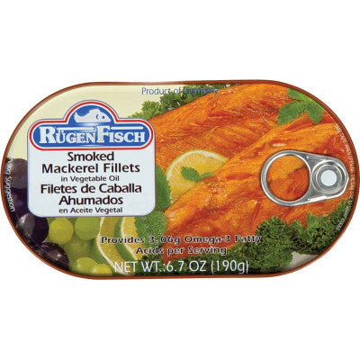 german rügenfisch makerel in vegetable oil tin