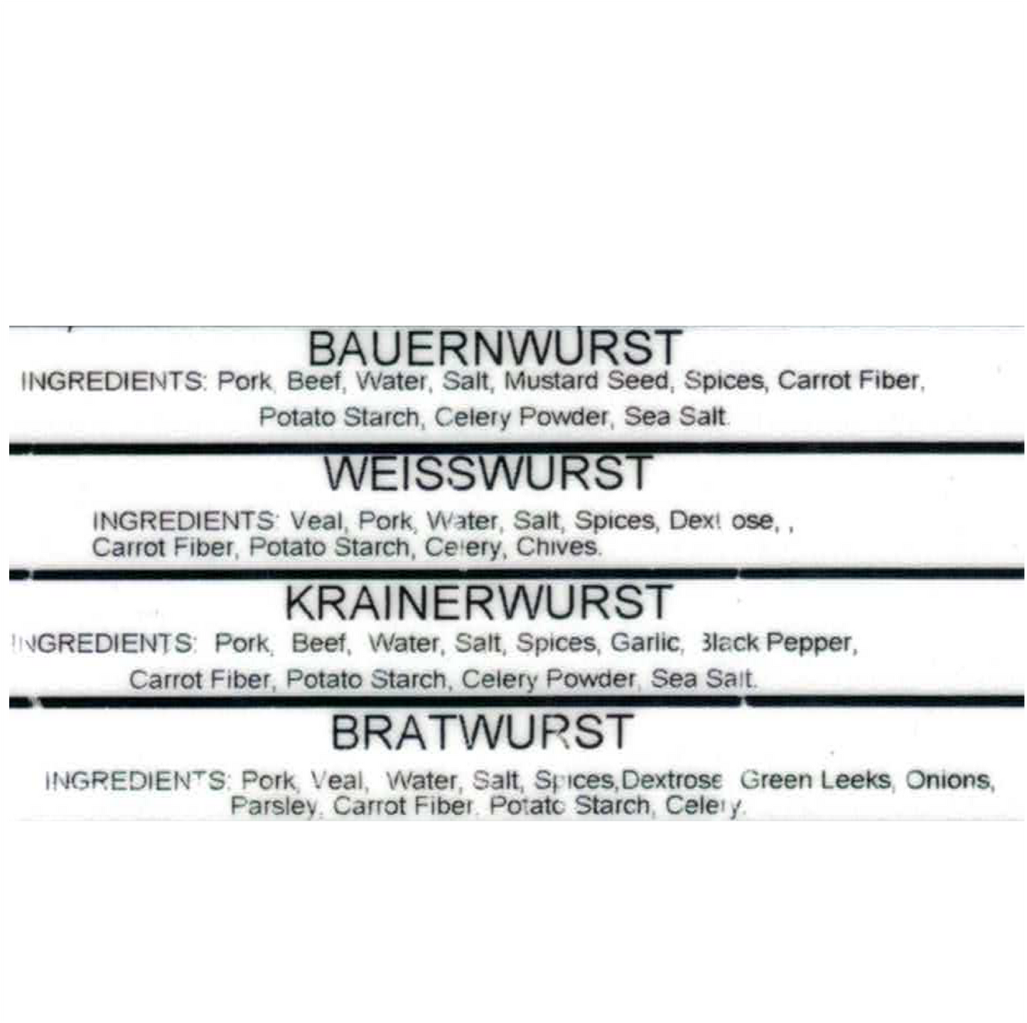 German Sausage Variety Pack (Pack of 4)