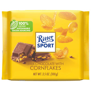 German ritter sport milk chocolate with cornflakes